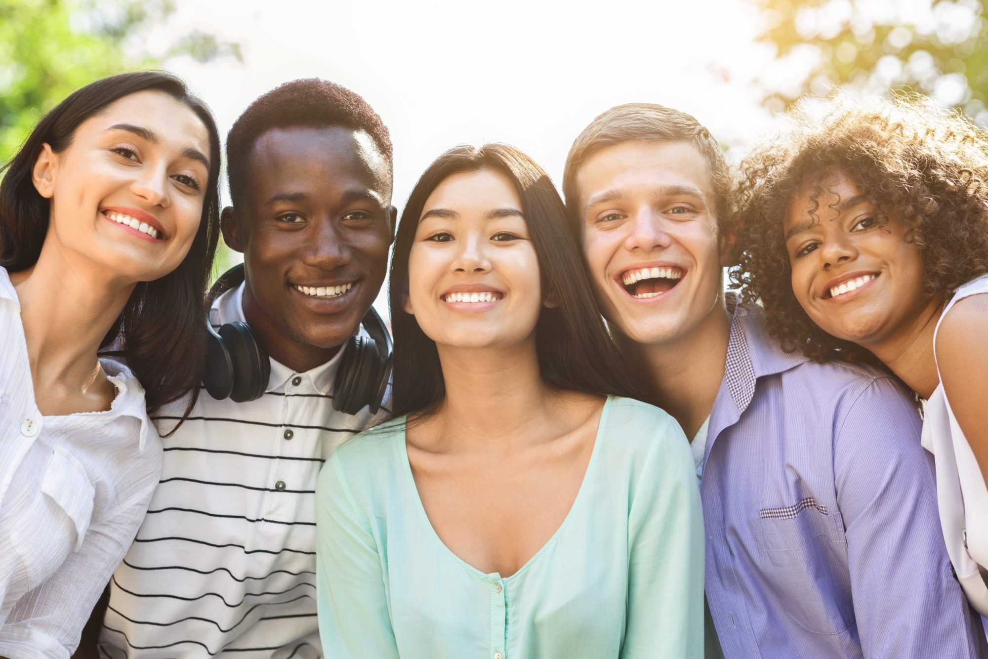 group of teens smiling