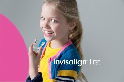 young girl with Invisalign