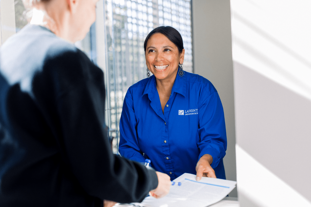 teen girl smiling at appointment